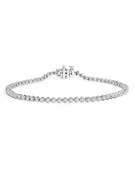 Haus of Brilliance Metallic 925 Sterling 1.0 Cttw Diamond Tennis Bracelet