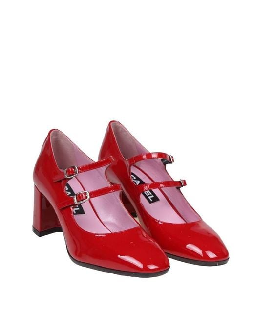CAREL PARIS Red Alice 70 Leather Pumps, Brand Size 36 (Us