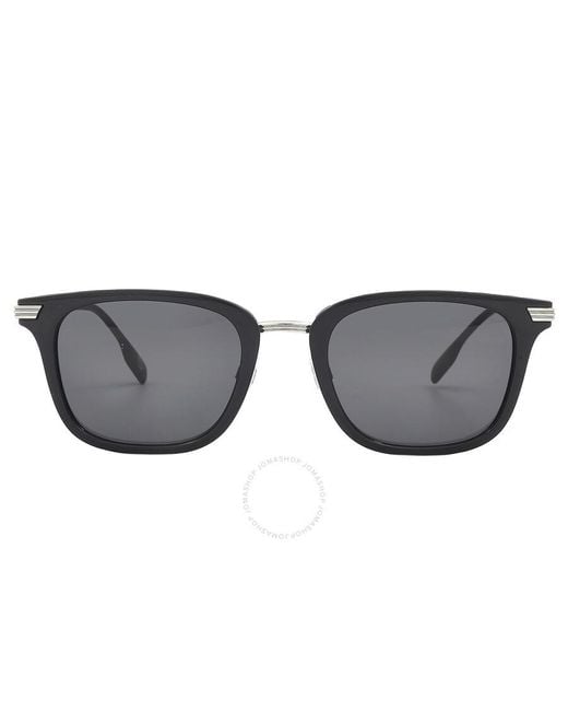 Burberry Gray Peter Dark Grey Square Sunglasses Be4395 300187 51 for men