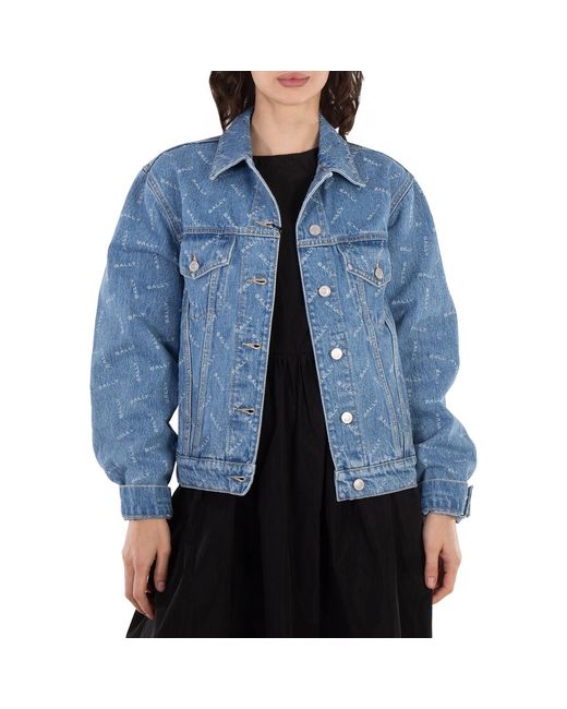 Bally Blue Logo-Print Cotton Denim Jacket