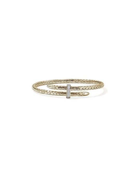 John Hardy White 14K Spear Flex Cuff Bracelet, 4Mm