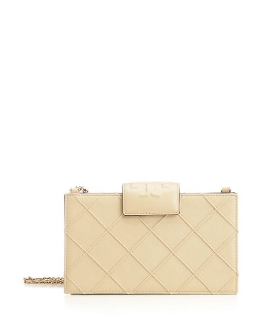 Tory Burch Natural Fleming Chain Wallet