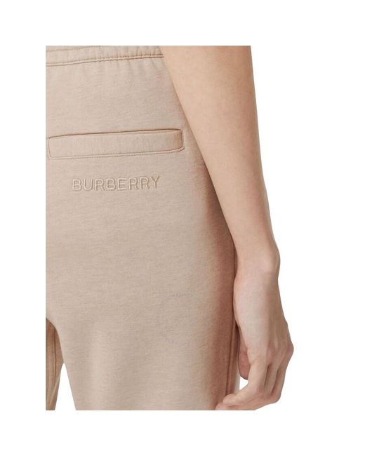 Burberry Natural Soft Taupe Larkan Logo Embroidered Track Pants