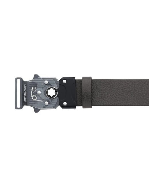 Montblanc Black M Lock 4810 Grainy Leather 35 Mm Belt for men