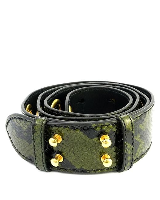 Burberry Green Croco-embossed Leather Bag Strap
