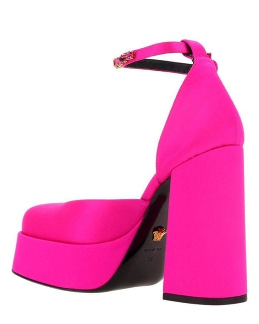 Versace Pink Medusa Aevitas Platform Pumps