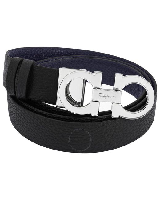 Ferragamo Black Salvatore Ladies Reversible And Adjustable Gancini Belt, Cm