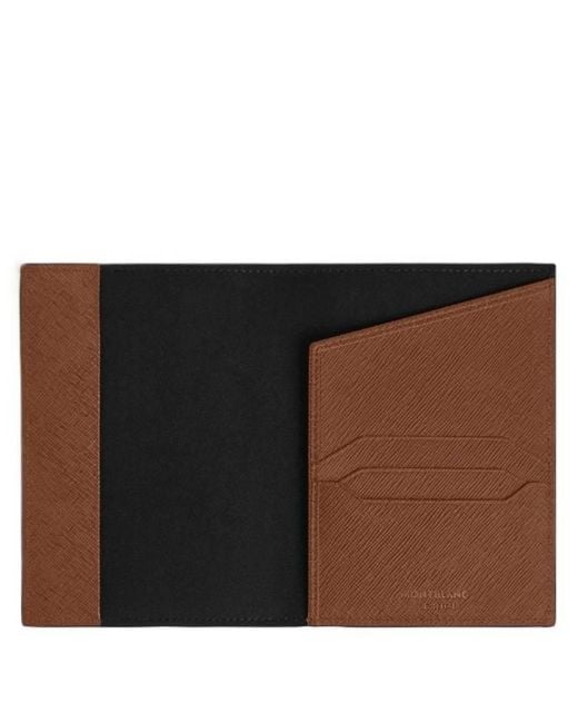 Montblanc Brown Sartorial Leather Passport Holder for men