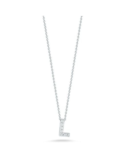 Roberto Coin Metallic Love Letter L White Gold And Diamonds Pendant
