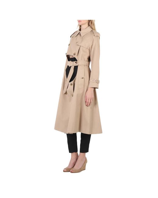 Burberry Natural Cotton Gabardine Step-through Double-breasted Trench Coat