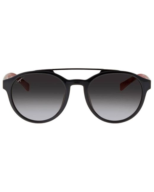 Ferragamo Black Dark Grey Pilot Sunglasses Sf937s 023 for men