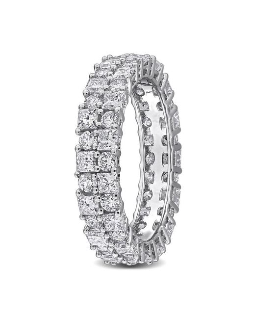 Created Forever Metallic 2 3/5Ct Tw Round And Princess Cut Double-Row Lab-Grown Diamond Eternity Ring for men