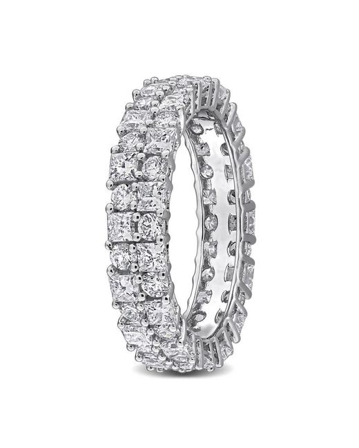 Created Forever Metallic 2 3/5Ct Tw Round And Princess Cut Double-Row Lab-Grown Diamond Eternity Ring