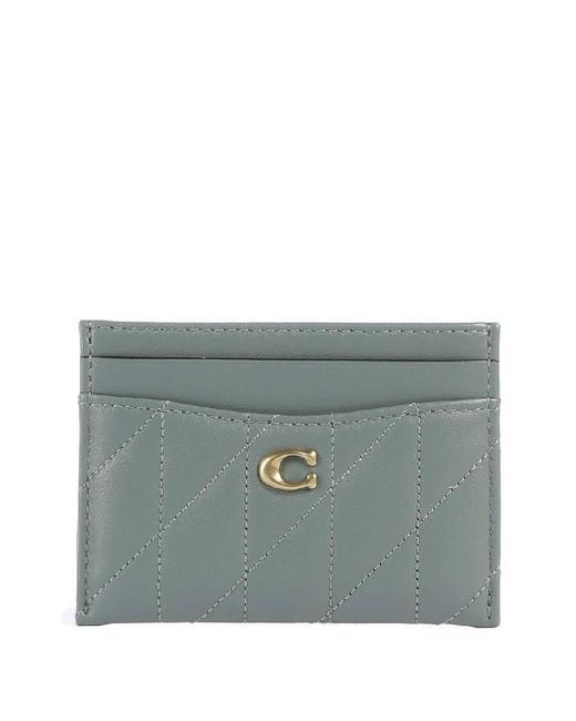 COACH Gray Essential Pillow Quilt Card Case