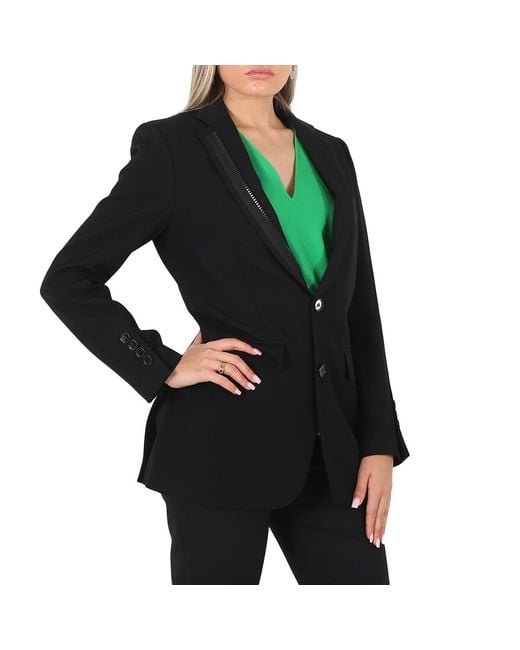 Burberry Black Ladies Tailored Single-Breasted Blazer Jacket, Brand Size 4 (Us for men