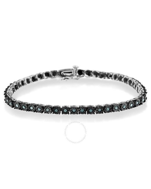 Haus of Brilliance Metallic Rhodium Plated .925 Sterling 1.0 Cttw Diamond Tennis Bracelet