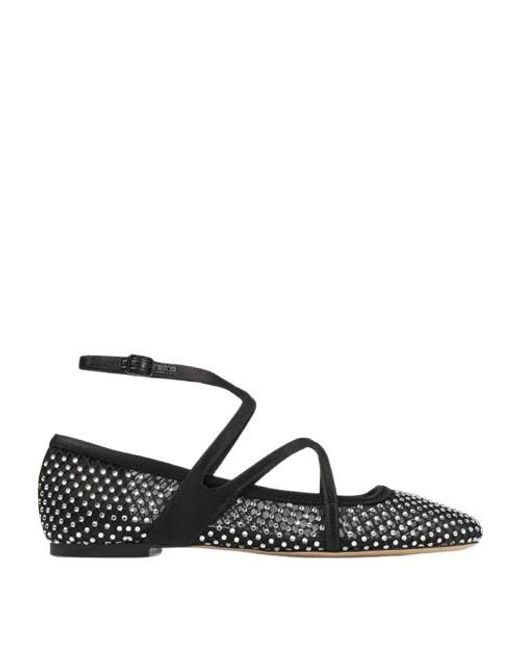 Jimmy Choo Black Astoria Crystal Ballet Flats, Brand Size 35 Us