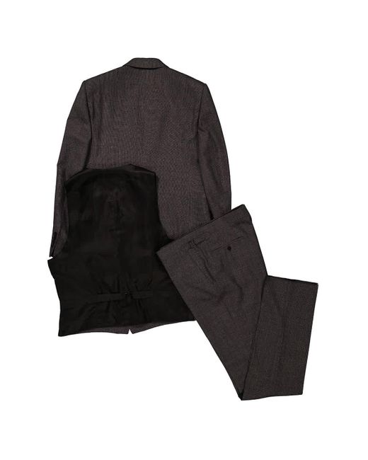 Burberry Gray Charcoal Melange Wool Three-piece Suits for men