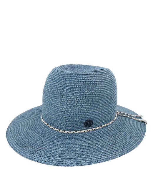 Maison Michel Blue Denim Virginie Fedora Hat