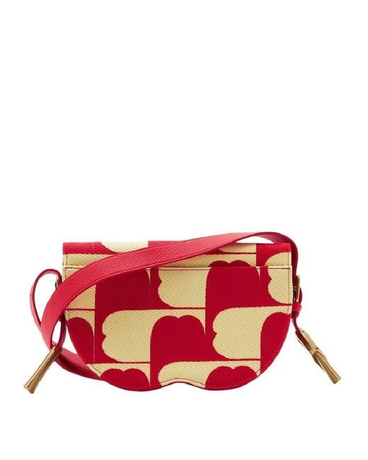 Burberry Pink Embroidered B Design Chess Satchel Crossbody Bag