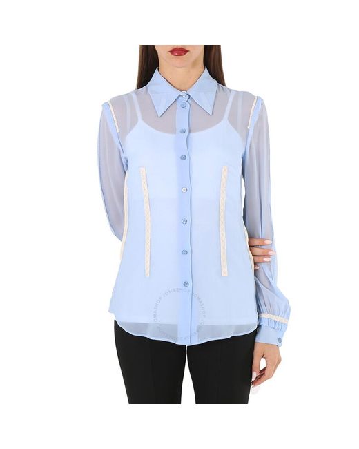 Moschino Blue Georgette Silk Shirt