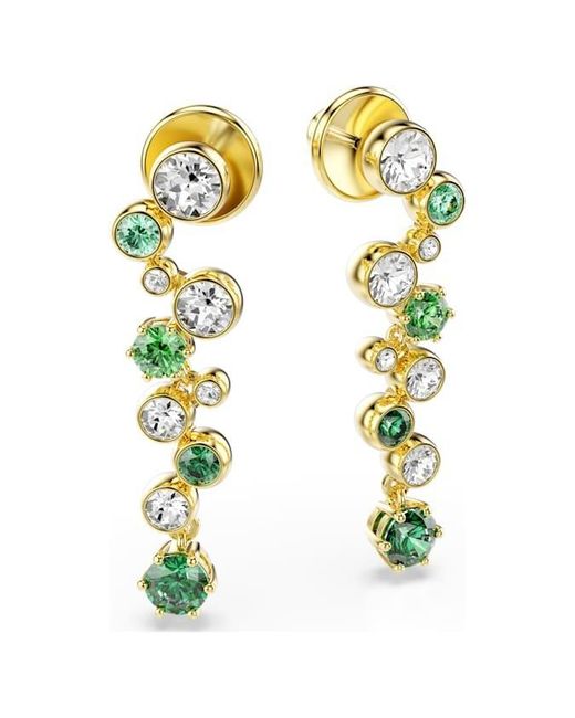 Swarovski Green Constella Mixed Cuts Drop Earrings for men