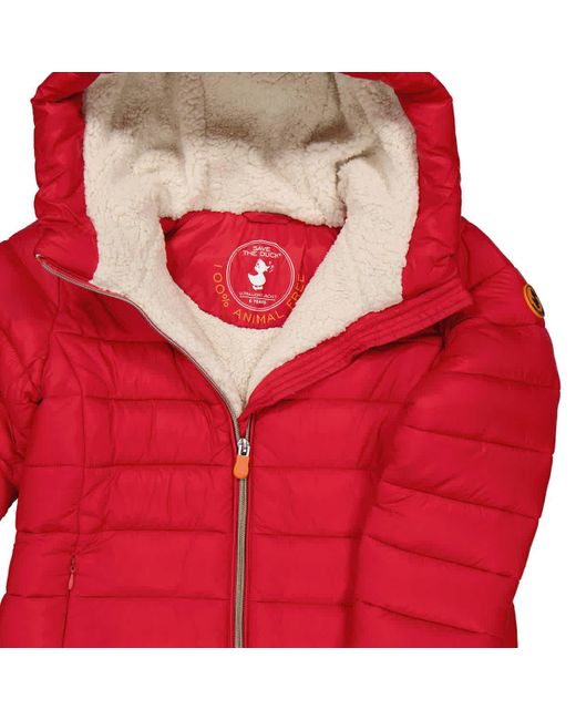 Save The Duck Red Girls Meryl Hooded Puffer Coat