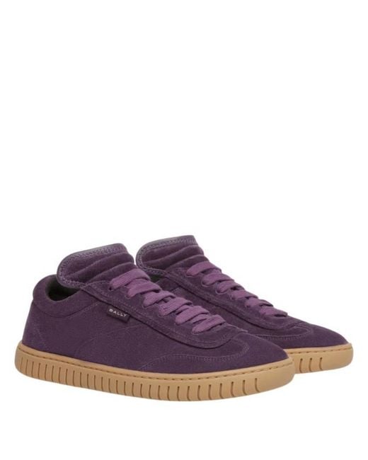 Bally Purple Parrel Suede Low-Top Sneakers, Brand Size 36 Us for men