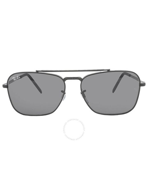 Ray-Ban New Caravan Dark Gray Rectangular Sunglasses Rb3636 002/b1 58