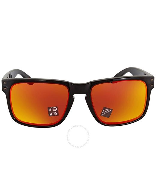 Oakley Brown Holbrook Prizm Ruby Polarized Square Sunglasses for men