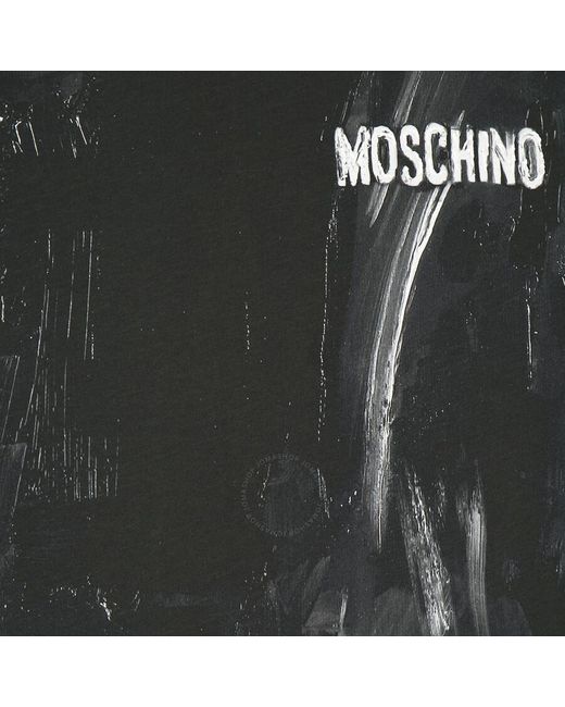 Moschino Black Fantasy Print Logo Cotton T-shirt for men