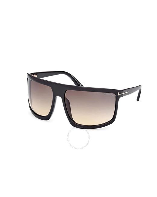 Tom Ford Multicolor Clint Smoke Gradient Wrap Sunglasses Ft1066 01b 68