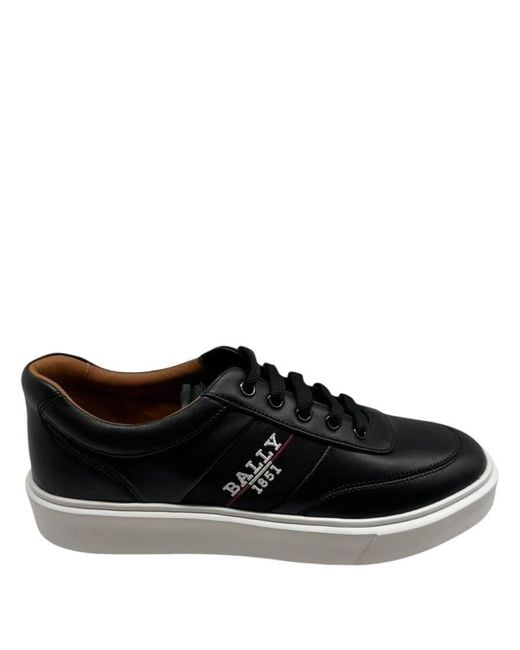 Bally Black Cordy Leather Low-Top Sneakers, Brand Size 43.5 Us for men