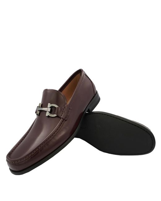 Ferragamo Brown Gancini Ornament Moccasin for men