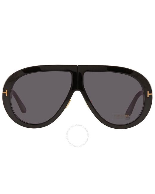 Tom Ford Gray Troy Smoke Pilot Sunglasses Ft0836 01a 61