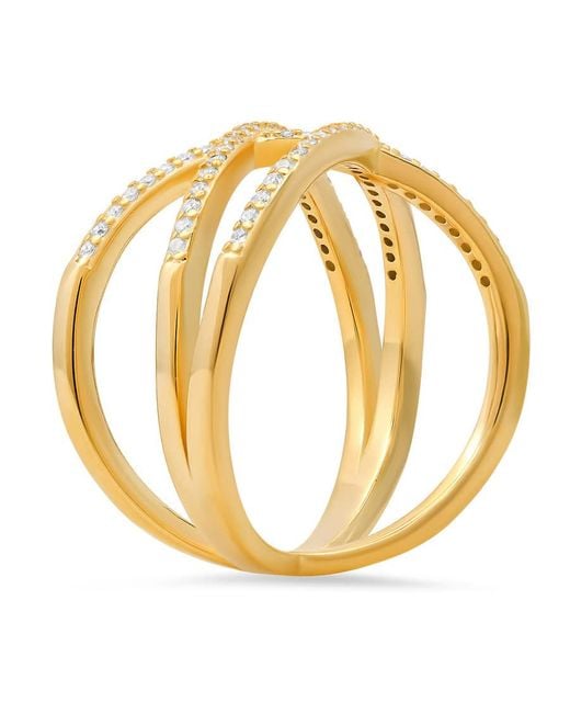Kylie Harper Metallic 14K Over Criss-Cross Cz Ring