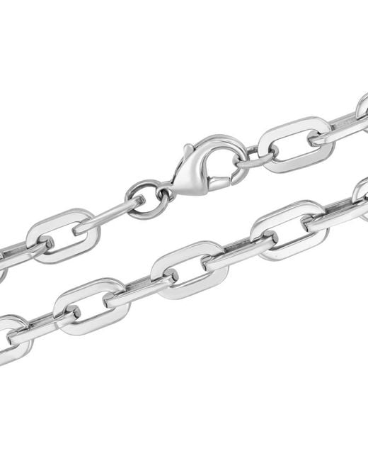 Robert Alton Metallic Stainless Steel Large Oval Link Fashion Chain for men