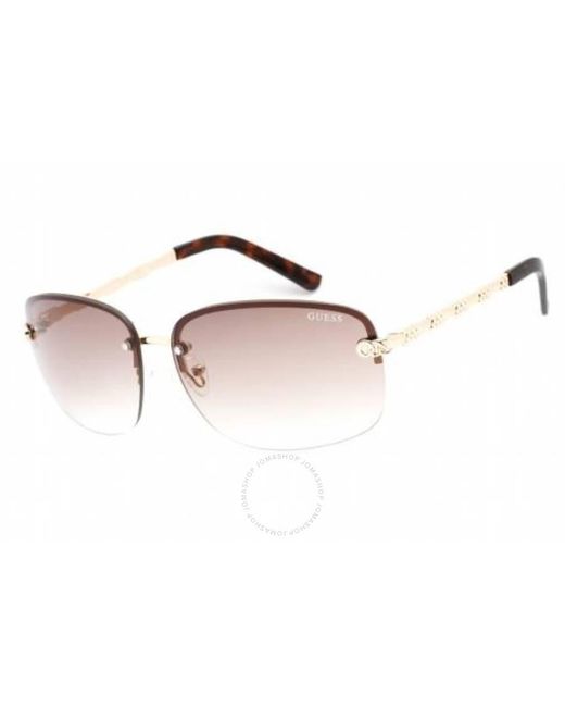 Guess Factory Pink Gradient Brown Rectangular Sunglasses Gf0388 32f 66