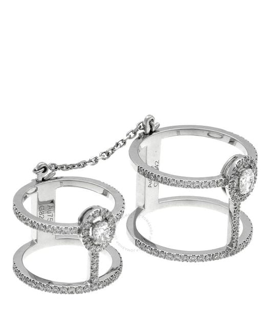 Messika White 18K Glam'Azone Double Pave Diamond Ring