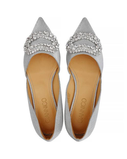 Giannico Gray Flat Daphne Loafers
