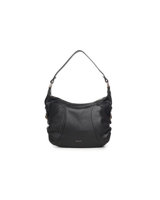 BIASIA Women's Black Weave Leather Shoulder Bag