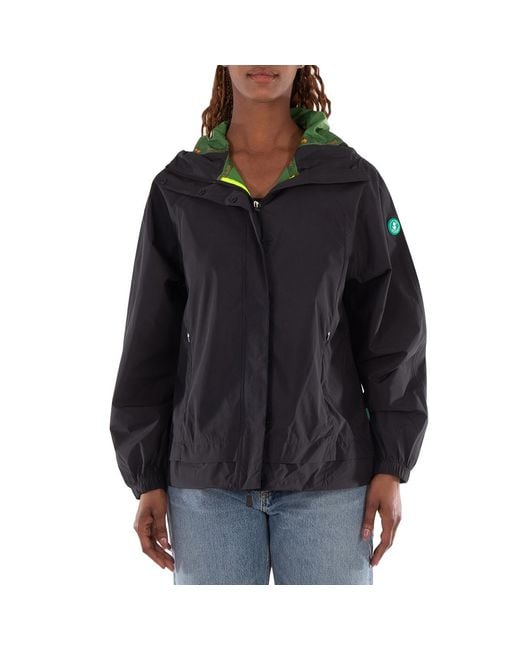 Save The Duck Black Ladies Suki Hooded Raincoat, Brand Size 0