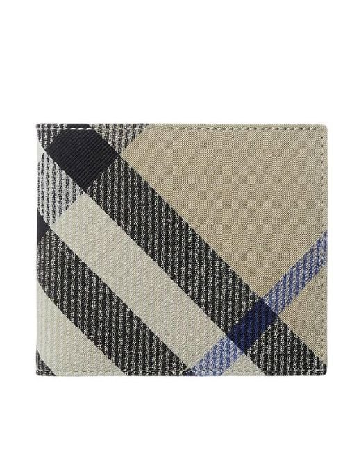 Burberry Metallic Checked Cotton Blend Bifold Wallet for men