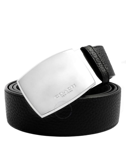 COACH Black Cut-to-size Boxed Plaque And Harness Buckle Reversible Belt for men