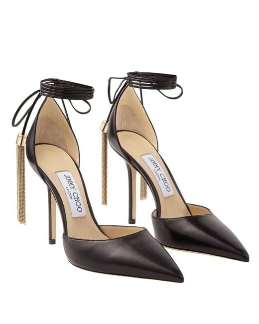 Jimmy Choo Black Eris 100 Nappa Pointed-Toe Pumps, Brand Size 36 Us