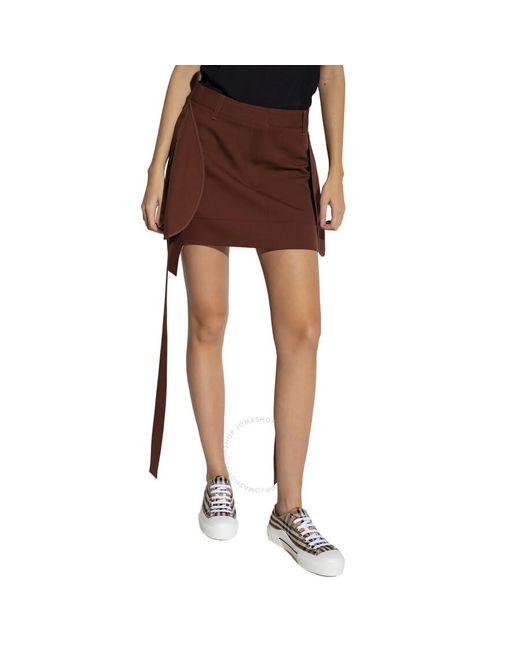 Burberry Brown Deep Bark Side Panels Mini Skirt