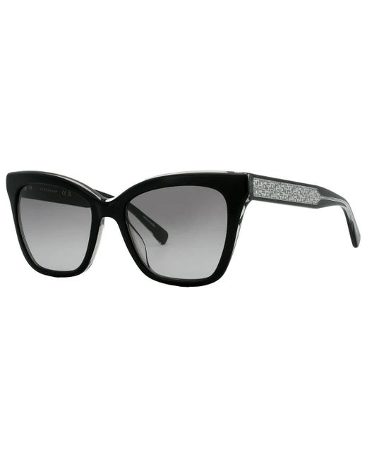 Longchamp Black Grey Gradient Cat Eye Sunglasses
