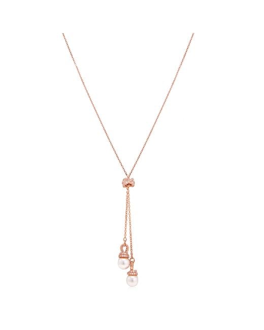 Swarovski Metallic Originally Y Crystal Pearl Pendant Necklace
