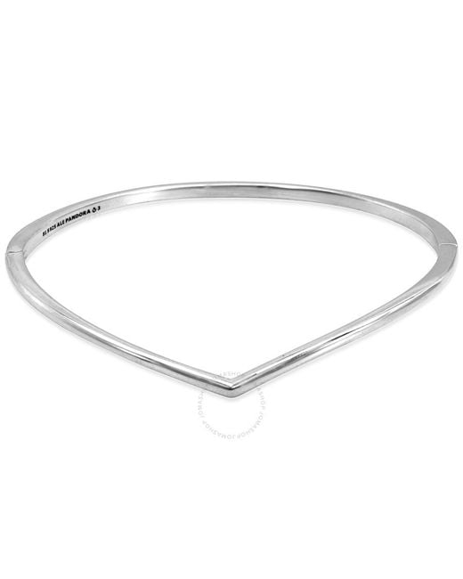 Pandora Metallic Sterling Wishbone Bangle