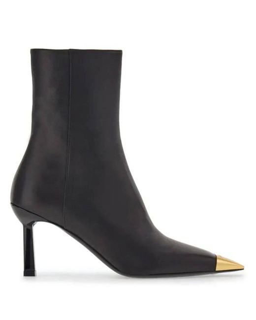 Ferragamo Black Ferragamo Amelia 70 Leather Ankle Boots